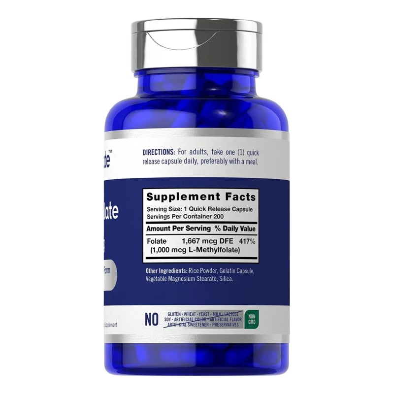 Folato De Metilo Vitamina B 1000mcg 200 Caps Eg Ff29