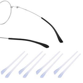 Acetate Eyeglass Temple End Tips, 4 Pairs Replacement Cover with Anti-Slip Texture (1.4mm Round Needle Fit), 4 Color Options(Mist Blue)