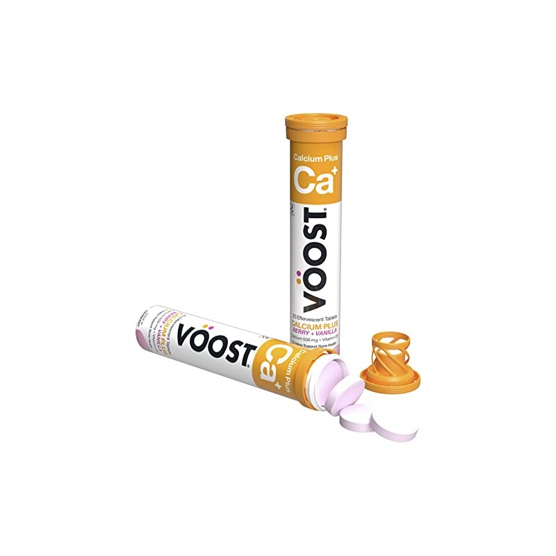 Voost Calcium Plus Berry + Vanilla Effevescent Tablets 20 Pack