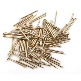 Design61 100 x Steel Pins Steel Nails Skirting Board Pins Nail 1.5 x 30 mm Brass-Plated