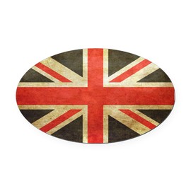 CafePress Vintage Union Jack Oval Car Magnet, Euro Oval Bumper Magnet