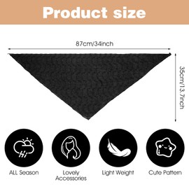 Quilax Lace Bandana for women, Black Hair Bandana, Headscarf for Women, Cute Fashion Hair Scarf Bandanas Headband, Triangle HairScarf Summer Accessories