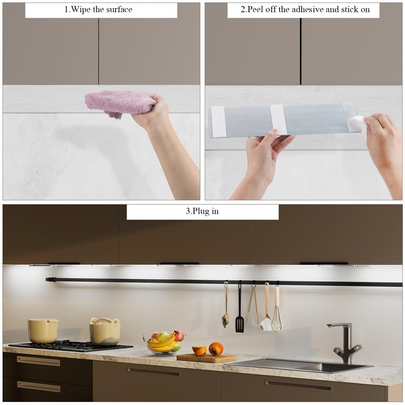 Undercabinet Lights for Kitchen 1000lm 108 LEDs, 2-Pack Under Cabinet
