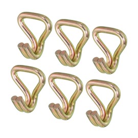 MECCANIXITY Ratchet Double J Strap Hook Load 6613 Lbs Zinc Color for 1.5" Tie Down Strap Webbing Car Truck Trailer Pack of 6