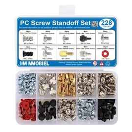 MMOBIEL 228Pcs PC Screw Standoff Set Kit for Computer Case Hard Drive Motherboard Cooler Fan Graphic Cards