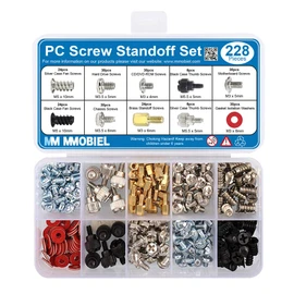 MMOBIEL 228Pcs PC Screw Standoff Set Kit for Computer Case Hard Drive Motherboard Cooler Fan Graphic Cards