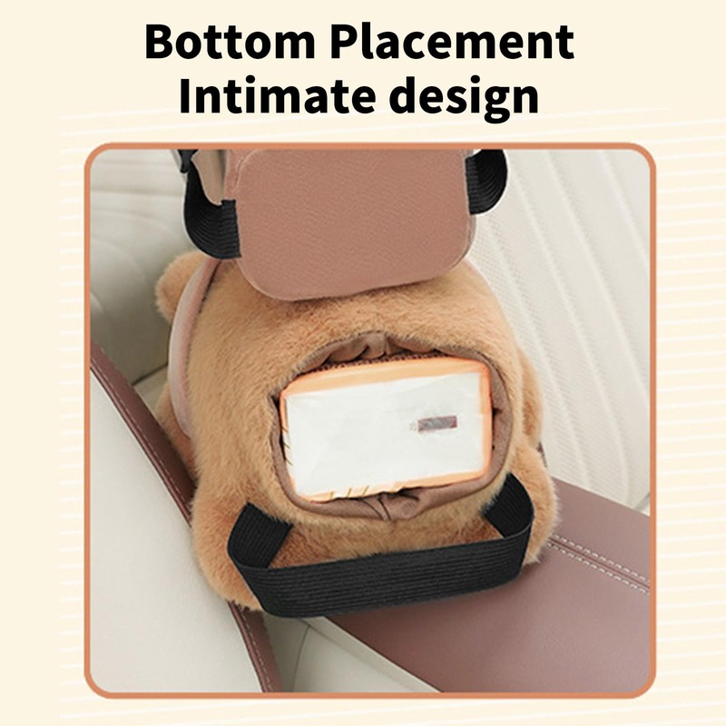 HUANGGG Car Mounted Tissue Box 2 in 1 Cartoon Plush