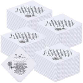 Unittype 75 Pcs Funeral Favors for Guests Bulk Memorial Handkerchief Remembrance Sympathy Bereavement Gift (Dandelion Style)