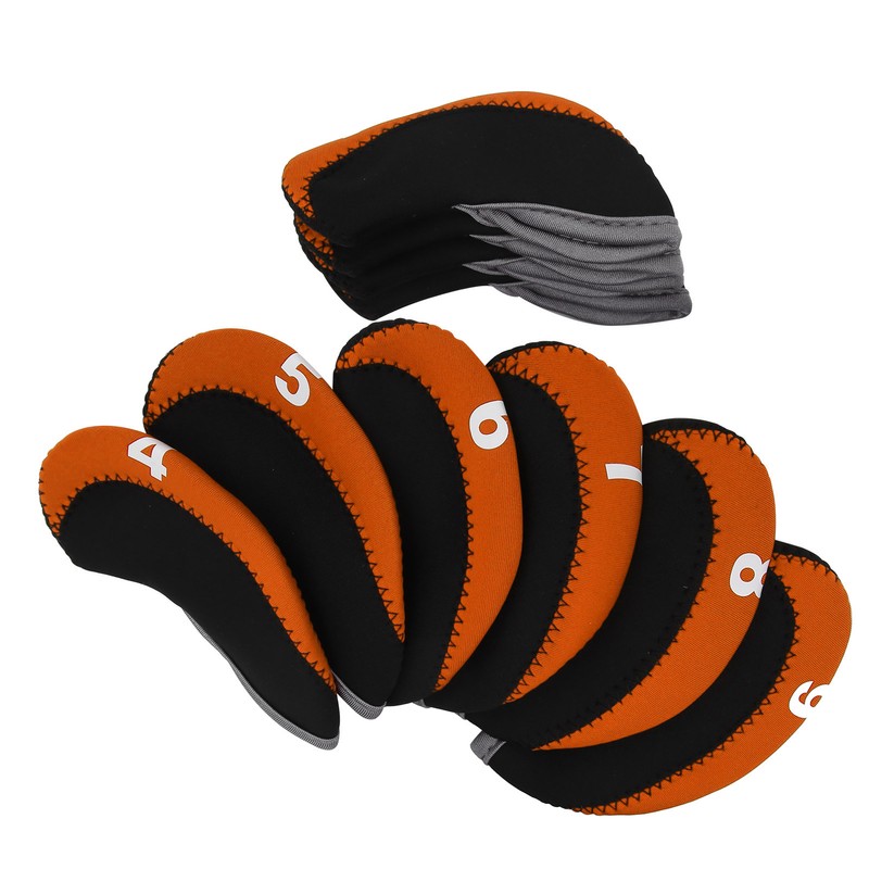 10Pcs/set Leather Golf Club Iron Head Covers Golf Putter Club
