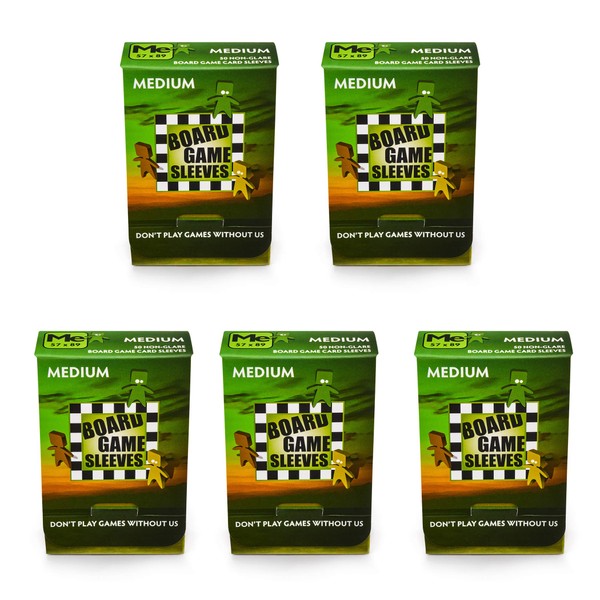 5 Packs Arcane Tinmen Non-Glare Board Game Sleeves 50 ct Medium Size Card Sleeves Value Bundle!