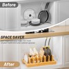 Kiasthome Bamboo Pot and Pan Organizer, Pot Lid Organizer Holder