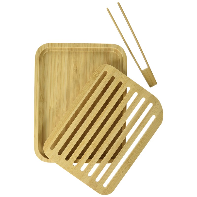 Pebbly nba055 Bread and Bamboo Toast Tongs Beige 26X20X2 cm