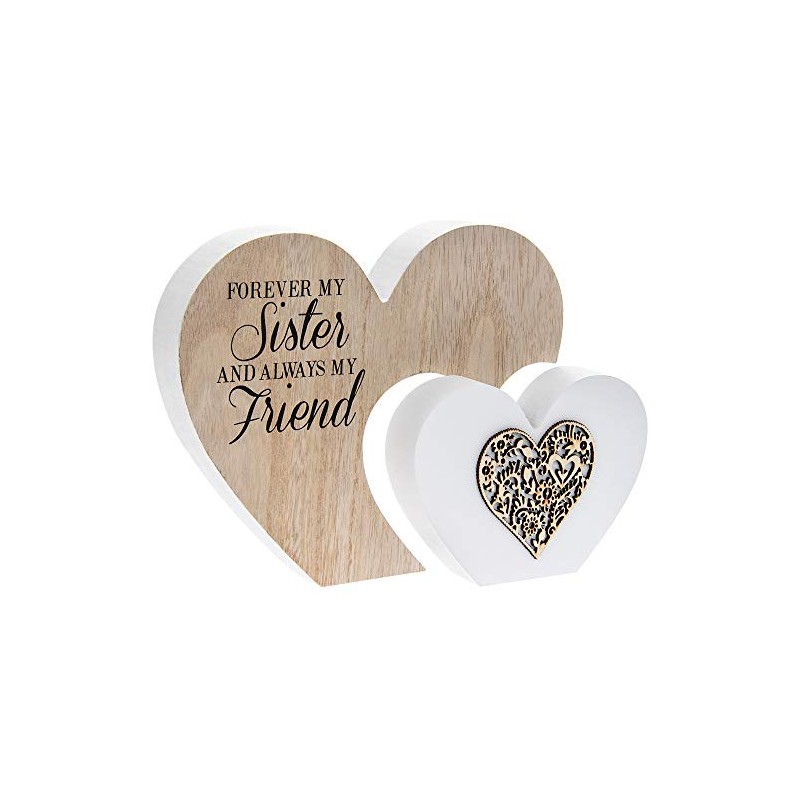 The Leonardo Collection LP43429 Plaque | Double Heart Sister Sentiments
