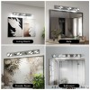 Modern Chrome LED Bathroom Vanity Light Fixtures, 6-Light Dimmable Wall