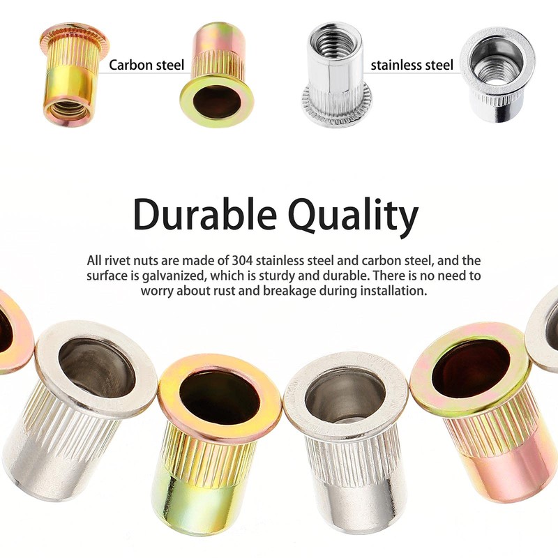 Gueenky Pack of 100 Rivet Nuts M8, Rivet Nuts M8