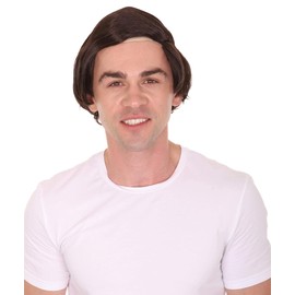 Bald Comb Over Wig, Adult (Adult, Dark Brown)