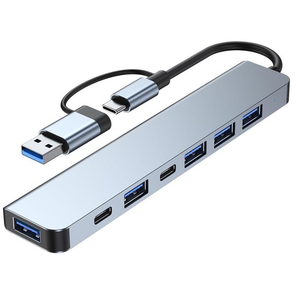 USB Hub 8 in 1, USB A/C to USB 3.0