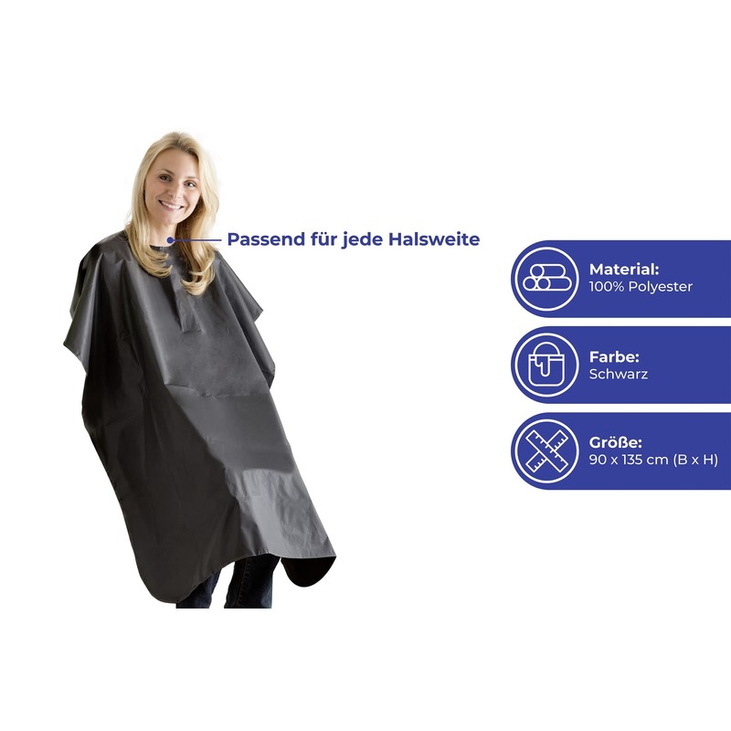 Maximex Hairdressing Cape Washable at 30 °C with Velcro Fastening