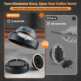 NESSUS Reusable Vertuo Pods Refill Kit, Lid Easy Remover for Vertuo Seal, 100PCS Aluminum Foil Lids for Nespresso Vertuo Pods, Tamp & Press Refillable Vertuo Capsules Holder and Brush
