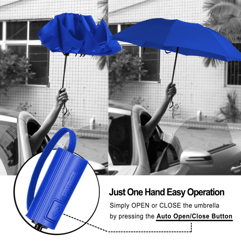LANBRELLA Umbrella Reverse Travel Umbrella Windproof Compact Folding - C2.7