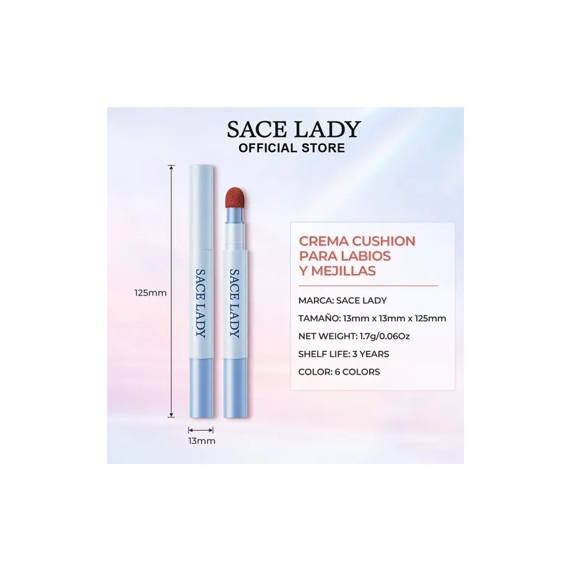 Sace Lady Air Cushion Labial Y Rubor En Crema, Acabado