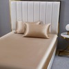 Damier Fitted Sheet 140 x 200 cm Beige Satin Silk