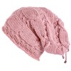 Lilax Cable Knit Slouchy Chunky - Gorro de invierno, Rosado,