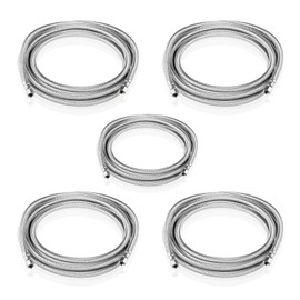 GUOFIS 12 FT Refrigerator Water Line,Stainless Steel Braided Ice Maker Hose with 1/4" Comp X 1/4"Compression Fittings(5PCS,12 Foot)(HOSE058-5Pack)