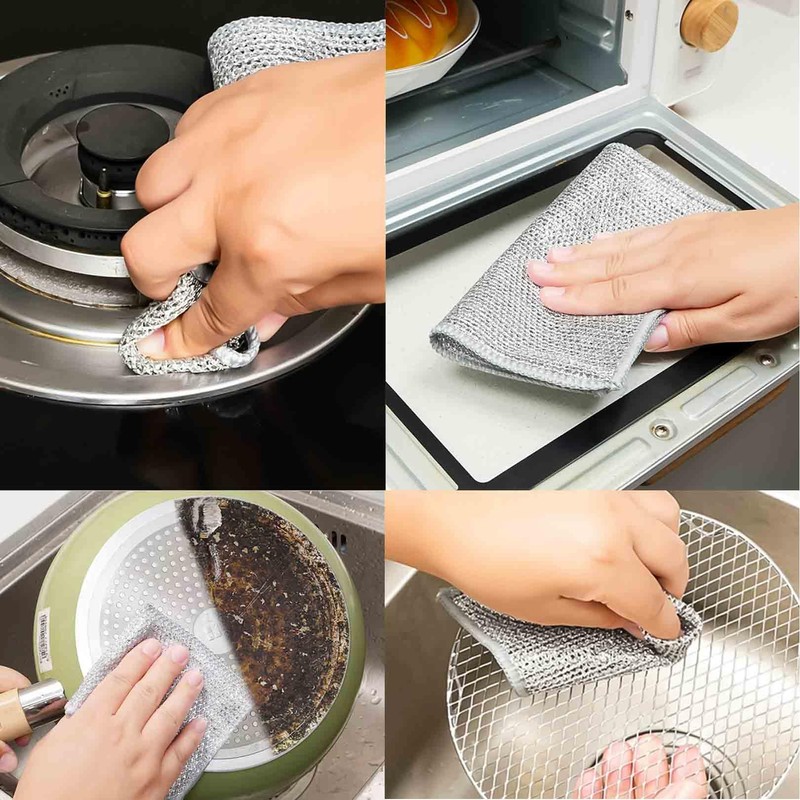 strrng 5 Pieces Wire Cleaning Cloths,Wire Miracle Cleaning Cloths,Smart Scrubs,for