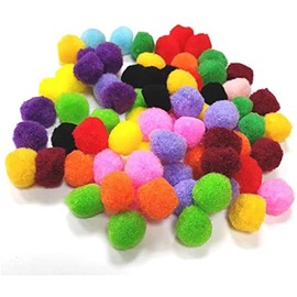 100 Assorted Pom Poms - 25mm
