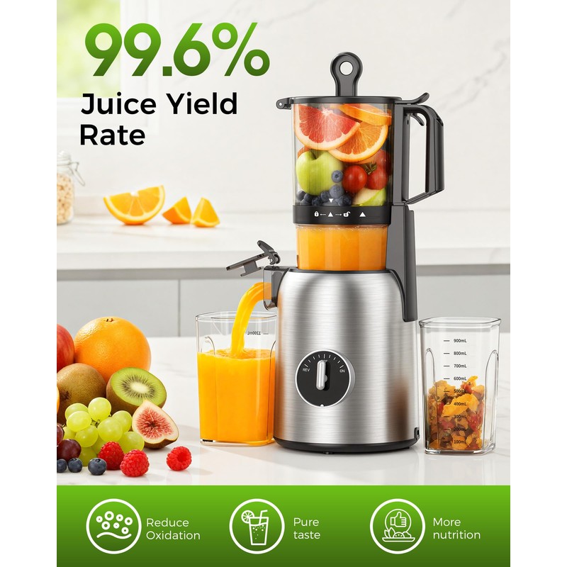 COWSAR Cold Press Juicer, Juicer Machines with 5.4" Wide Feed