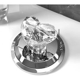 2 Pcs Transparent Love Heart Shaped Toilet Tank Button, Button Pusher Helper, Crystal Heart Toilet Press Button, Button Aid Toilet Lid Cover Lifter/Handle for Women Long Nail Toilet Parts