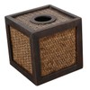 Gatuida Boho Woven Tissue Box Holder Hand Woven Bamboo Tissue