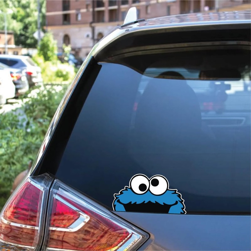 Sticker Gold - Peeping Cookie Monster 18cm Car Sticker -