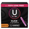 U by Kotex Click Compact Tampons, Super Plus Absorbency, Unscented,