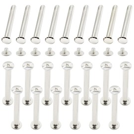 Ruidee 50Pcs/25Sets Chicago Screws M5x45mm Book Binding Rivets Screw Posts Round Flat Head Stud Screw for DIY Leather Albums (DZBD/M5x45)