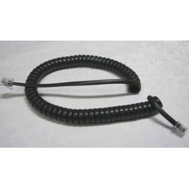 Dark Gray 9 Ft Short Handset Cord Compatible wih Nortel Norstar Phone T7100 T7208 T7316 T7316e Meridian M T M3900 Series M3902 M3903 M3904 Black Charcoal Receiver Curly Coil Wire rj9 rj22