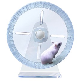 Silent Hamster Exercise Wheel,Quiet Hamsters Wheels,Adjustable Stand Silent Hamster Wheel for Hamsters,Gerbils,Mice,Small Animals (Transparent, Ф 7 inch)