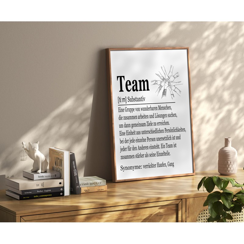 PURESIZE DIN A4 Desk Decoration or Wall Decoration with Team