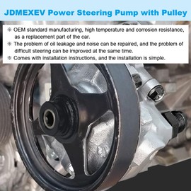 JDMEXEV Power Steering Pump with Pulley Compatible with Ford Expedition V8 2003 2004 2005 2006, F-150 2004-2008, Compatible with Lincoln Navigator 2003-2006, Replacement for 20312P1, 2L7Z3A674CARM