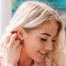 Rnivida Gold Plated Sterling Silver Small Moon Stud Earrings | Minimalist Gold Crescent Moon Earrings for Women