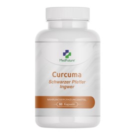 Turmeric Capsules 650 mg with Black Pepper 10 mg and Ginger 50 mg - High Dose Curcuma Capsules - 60 Capsules for Optimal Absorption - Turmeric Capsules High Dose for Health