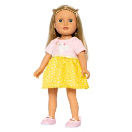 Heless 1360 Doll Clothes in Bunny Lou Design, Dress with Rabbit Appliqué for Dolls and Cuddly Toys Size 28-35 cm