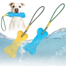 BINGPET Dog Pool Fetch Toys - Interactive Dog Pool Toys Made with EVA Foam - Summer Pet Water Floating Toys for Medium and Large Dogs 9.8 Inch(Blue & Yellow)