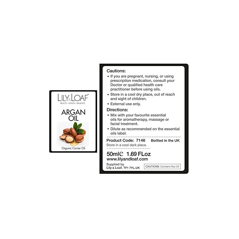 Lily & Loaf Argan Organic Carrier Oil | 100% Pure