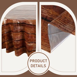 3 Pcs Wood Grain Tablecloth 84 Inch Western Themed Party Decorations Wood Tablecloth Waterproof Polyester Table Cloth Disposable Table Cover for Birthday Cowboy Party Buffet Picnic Decor