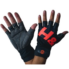 H&Yo Men's Training Gloves, Pull Ups, Muscle Training, Wrist Fixation (Orange, Large)