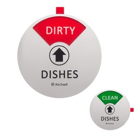 Kichwit Dishwasher Magnet Clean Dirty Sign Indicator, Works on All Dishwashers, Non-Scratch Strong Magnetic Backing, Residue Free Adhesive Included, 4 Inch, Silver