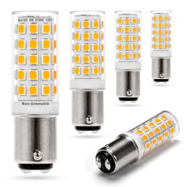 Ziomitus BA15D 120 Volt Double Contact/DC Bayonet Base Led Light Bulbs 50 Watt-75 Watt Replacement, T3/T4/C7/S6, 2700K Soft Warm White BA15D 5W Led Sewing Machine Bulbs, Non-dimmable, 5Pack