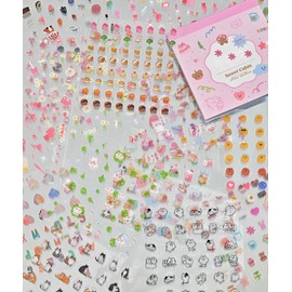 Pre-Cut Cute Portable Stickers Book for Scrapbooking - Love Theme Small Ephemera Book for Junk Journal Supplies DIY Crafts Arts Decorative 24 Sheets